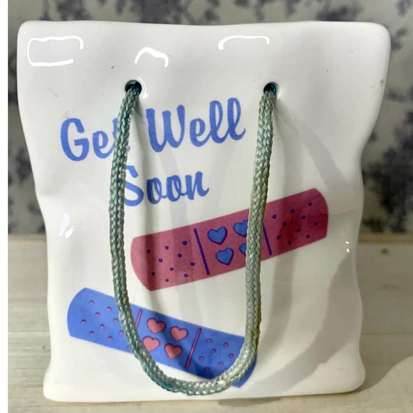 Vintage Russ Get Well Soon Ceramic Bag Planter - Picture 4 of 9